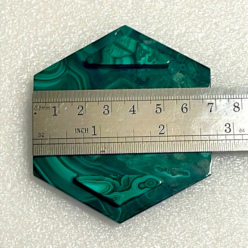 Hexagonal Malachite Riser / Coaster - Picture 3 of 8